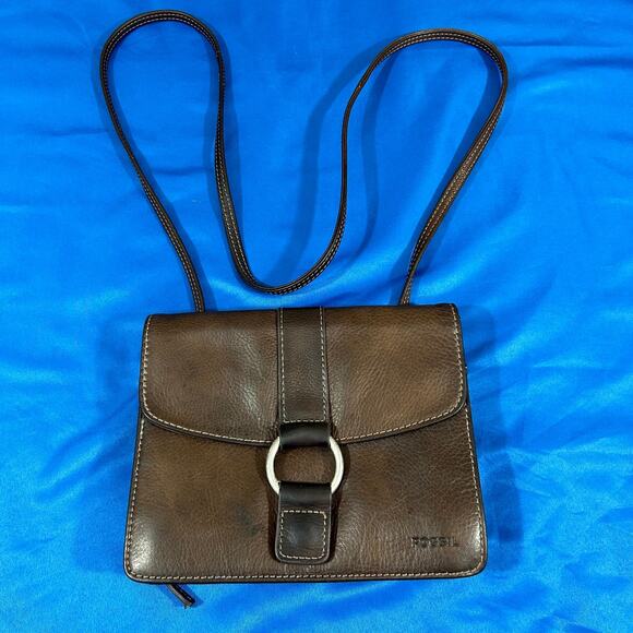 Fossil Crossbody Bag Vintage Genuine Leather 8.5 x 7.5 x 3 - Picture 13 of 13